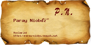 Paray Niobé névjegykártya